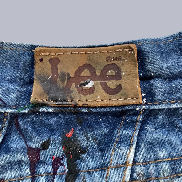 Hand Painted Vintage Jeans - Abstract Splatter Design - Picture 10 of 11